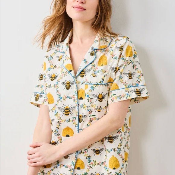 Bee Print Pajama Top
